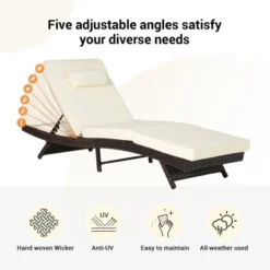Outdoor Chaise Lounge Chair Set Of 2, Wicker Reclining Lounge With Adjustable Backrest & Cushion, Sunbathing Chair For Patio Pool Garden 13 Outdoor Chaise Lounge Chair Set Of 2, Wicker Reclining Lounge With Adjustable Backrest & Cushion, Sunbathing Chair For Patio Pool Garden -Garvee Sales GUEST f5d97fb9 70b0 4bb9 9335 dc1f6447f549