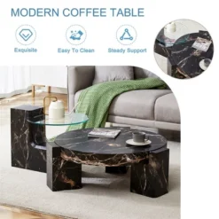 Modern Coffee Tables Set Of 2, Coffee Table With Detachable Nightstand, Accent Center Table With Glass Top Side Table For Bedroom Office 16 Modern Coffee Tables Set Of 2, Coffee Table With Detachable Nightstand, Accent Center Table With Glass Top Side Table For Bedroom Office -Garvee Sales GUEST f758e72c 8bc8 421c 92f5 aeb52b9fc32a