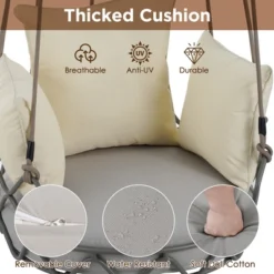 Outdoor Porch Swing Chair Hanging Basket, Patio Swing Chair With Cushion, Hanging Porch Swing For Backyard Garden Balcony, Hold Up To 300 LBS 12 Outdoor Porch Swing Chair Hanging Basket, Patio Swing Chair With Cushion, Hanging Porch Swing For Backyard Garden Balcony, Hold Up To 300 LBS -Garvee Sales GUEST f77c0c7b f94a 4d75 877f 218ee2a1af7c