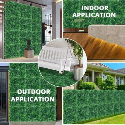 12PCS 10"x10" Grass Wall Artificial Boxwood Panels Wall Hedge Decor With Zip Ties 5 12PCS 10"x10" Grass Wall Artificial Boxwood Panels Wall Hedge Decor With Zip Ties - Image 5