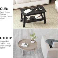 Coffee Table, Small Living Room Tables, 2-Tier Rustic Coffee Table For Living Room, Modern Farmhouse Rectangular Wood Table For Home 15 Coffee Table, Small Living Room Tables, 2-Tier Rustic Coffee Table For Living Room, Modern Farmhouse Rectangular Wood Table For Home -Garvee Sales GUEST f8af3e27 4876 42f6 864d 77573ae07ffd