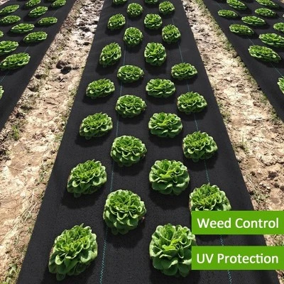 Heavy Duty Weed Barrier Landscape Fabric, 5 Oz Commercial Road Fabric For Weed Control, Ground Cover, Gardening Mat 1 Heavy Duty Weed Barrier Landscape Fabric, 5 Oz Commercial Road Fabric For Weed Control, Ground Cover, Gardening Mat