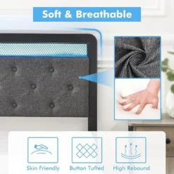 Garvee Queen Bed Frame With 2 Storage Drawers, LED Lights Upholstered Platform Bed With Heavy Duty Metal Slats, No Box Spring Needed, Noise Free -Garvee Sales GUEST f93ddaf8 bf30 4154 8b64 99829cf41b61