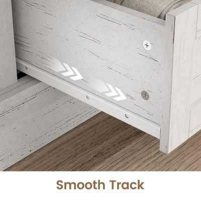 Farmhouse 4 Drawer Dresser, 58.7" Chest Of Drawers With Sliding Barn Door, Rustic Wood Sideboard Buffet Cabinet With Adjustable Shelves 6 Farmhouse 4 Drawer Dresser, 58.7" Chest Of Drawers With Sliding Barn Door, Rustic Wood Sideboard Buffet Cabinet With Adjustable Shelves - Image 6