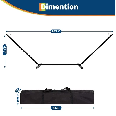 12FT Double Hammock With Stand Heavy Duty Portable Hammocks 475 Lbs Large Outdoor Hammocks With Carrying Bag For Patio, Beach, Backyard 1 12FT Double Hammock With Stand Heavy Duty Portable Hammocks 475 Lbs Large Outdoor Hammocks With Carrying Bag For Patio, Beach, Backyard