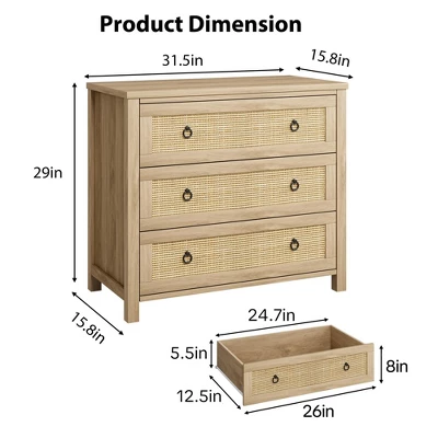 Dresser For Bedroom, 29" Tall Dresser, Modern Tall Drawer Dresser With Storage, Wooden Closet Dressers Chest Freestanding For Bedroom, Nursery, White 5 Dresser For Bedroom, 29" Tall Dresser, Modern Tall Drawer Dresser With Storage, Wooden Closet Dressers Chest Freestanding For Bedroom, Nursery, White - Image 5