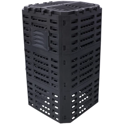 Garden Composter Bin Made From Recycled Plastic, Outdoor Compost Bin, 90/132 Gallons Large Compost Bin,abstract,black,25in,2.08ft 5 Garden Composter Bin Made From Recycled Plastic, Outdoor Compost Bin, 90/132 Gallons Large Compost Bin,abstract,black,25in,2.08ft - Image 5