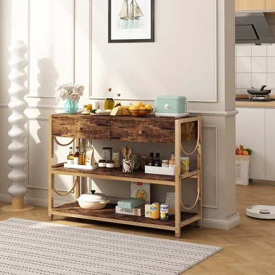 Console Sofa Table With Drawers And Shelves, 32 Inch Entryway Table 6 Console Sofa Table With Drawers And Shelves, 32 Inch Entryway Table - Image 6