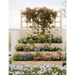 3-Tier Elevated Garden Planter, Wooden Vertical Raised Bed With Trellis & Drainage Base – Ideal For Climbing Plants, Flowers, Herbs Outdoor 13 3-Tier Elevated Garden Planter, Wooden Vertical Raised Bed With Trellis & Drainage Base – Ideal For Climbing Plants, Flowers, Herbs Outdoor -Garvee Sales GUEST fa0f8c64 e497 47e8 895d 2371710b79ce