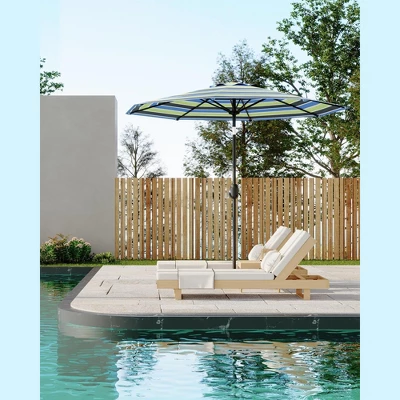 9FT Outdoor Patio Umbrella, Outdoor Table Umbrella, With Push Button Tilt And Crank, 8 Sturdy Ribs UV Protection Waterproof For Garden 8 9FT Outdoor Patio Umbrella, Outdoor Table Umbrella, With Push Button Tilt And Crank, 8 Sturdy Ribs UV Protection Waterproof For Garden - Image 8