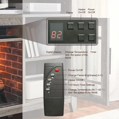 55" Modern TV Stand, Media Entertainment Center Console With Insert Fireplace, TV Media Storage Cabinet Chest For Living Room 4 55" Modern TV Stand, Media Entertainment Center Console With Insert Fireplace, TV Media Storage Cabinet Chest For Living Room - Image 4