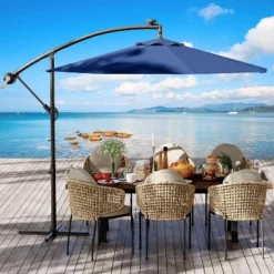 10 FT Patio Umbrella For Outdoor, Outdoor Umbrella With Push Button Tilt And Crank With Cross Base With 8 Sturdy Ribs For Deck Pool Garden Backyard -Garvee Sales GUEST fb32f09e 5dc5 4689 8e54 0260861b6c25