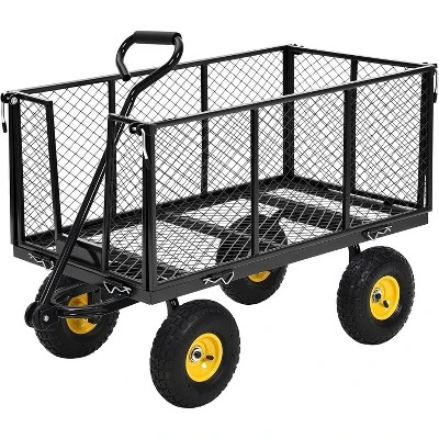 Heavy Duty 1100 LBS Steel Garden Cart, 3 In 1 Pullable Garden Wagon, Folding Utility Wagon W/Removable Sides & 10" Wheels For Farm, Yard 7 Heavy Duty 1100 LBS Steel Garden Cart, 3 In 1 Pullable Garden Wagon, Folding Utility Wagon W/Removable Sides & 10" Wheels For Farm, Yard - Image 7