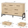7 Dresser For Bedroom, 52" Wide Dresser, Wide Drawer With Storage Freestanding, Wooden Closet Storage Chest