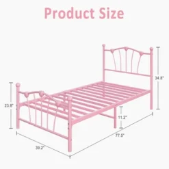 Garvee Twin Bed Frame For Girls, Metal Twin Size Bed Frame With Sweet Heart-Shape Headboard And Footboard, No Box Spring Needed, Easy Assembly -Garvee Sales GUEST fbbd8196 e064 4a84 ae23 41ec3e9cd2be