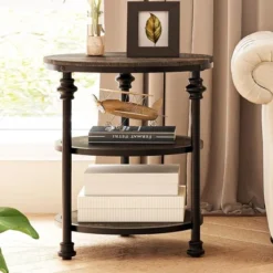 Whizmax End Table 3-Tier Round Side Table Living Room Accent Table With Storage Shelf, Wood Bed Side Table/Night Stand For Bedroom, Small Spaces 19 Whizmax End Table 3-Tier Round Side Table Living Room Accent Table With Storage Shelf, Wood Bed Side Table/Night Stand For Bedroom, Small Spaces -Garvee Sales GUEST fc121f15 5316 4ef2 b4ba 6aad9afd5882