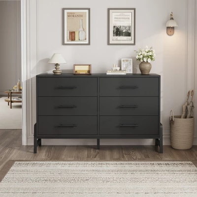 Garvee 6 Dresser For Bedroom, 52" Wide Drawer With Large Storage Space, Freestanding Wooden Closet Storage Dresser Chest For Bedroom 1 Garvee 6 Dresser For Bedroom, 52" Wide Drawer With Large Storage Space, Freestanding Wooden Closet Storage Dresser Chest For Bedroom