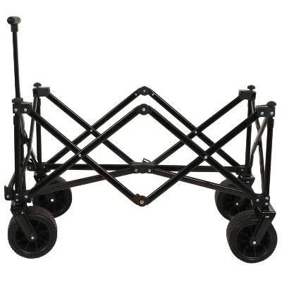 Utility Park Garden Cart, Folding Camping Trolley, Outdoor Picnic Beach Wagon, Brown 4 Utility Park Garden Cart, Folding Camping Trolley, Outdoor Picnic Beach Wagon, Brown - Image 4