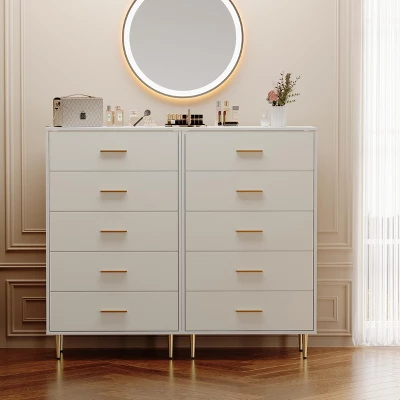 Garvee 5 Drawer Dresser For Bedroom, Modern Tall Dresser Organizer With Storage Drawers, Wooden Chests Of Drawers For Bedroom, Entryway, Hallway,White 2 Garvee 5 Drawer Dresser For Bedroom, Modern Tall Dresser Organizer With Storage Drawers, Wooden Chests Of Drawers For Bedroom, Entryway, Hallway,White - Image 2