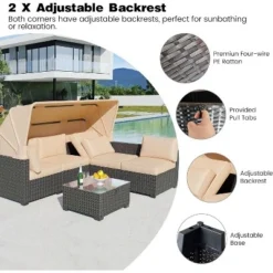 Garvee Outdoor Daybed With Canopy,6 Pieces Patio Furniture Sets Adjustable Backrest PE Gradient Wicker Sectional Furniture Set 11 Garvee Outdoor Daybed With Canopy,6 Pieces Patio Furniture Sets Adjustable Backrest PE Gradient Wicker Sectional Furniture Set -Garvee Sales GUEST fcb7a7ef 1842 43b5 80d3 7aa7b644ea70