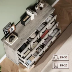 Garvee Farmhouse 8 Drawer Dresser For Bedroom, Rustic Wood Chest Of Drawers With Easy Pull Handles, Storage Cabinet For Living Room -Garvee Sales GUEST fdc64bba dcb2 4d7d bb80 f2f5e94f5c55