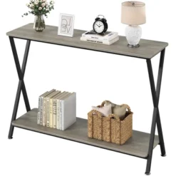 Whizmax 2-Tier Narrow Console Sofa Side Table For Entryway, Hallway, Living Room -Garvee Sales GUEST fdfde646 f28b 4dc8 9543 a904b2167f45