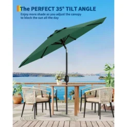7.5FT Outdoor Patio Umbrella With 6 Sturdy Ribs, Table Umbrella With Push Button Tilt And Crank, UV Protection Waterproof (Green) 12 7.5FT Outdoor Patio Umbrella With 6 Sturdy Ribs, Table Umbrella With Push Button Tilt And Crank, UV Protection Waterproof (Green) -Garvee Sales GUEST ff355cbf 5f2a 4280 ba26 1140d2d8b7d5