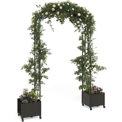 Garden Arch Trellis For Climbing Plants, Metal Wedding Arch Flowers Frame Backdrop Stand, For Wedding Garden Party Plant,Raised Planter Box 7 Garden Arch Trellis For Climbing Plants, Metal Wedding Arch Flowers Frame Backdrop Stand, For Wedding Garden Party Plant,Raised Planter Box - Image 7